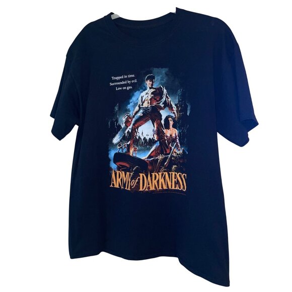 Mens Tee Shirt Size Large Black Army Of Darkness Trapped In Time Crew Neck - Picture 7 of 7